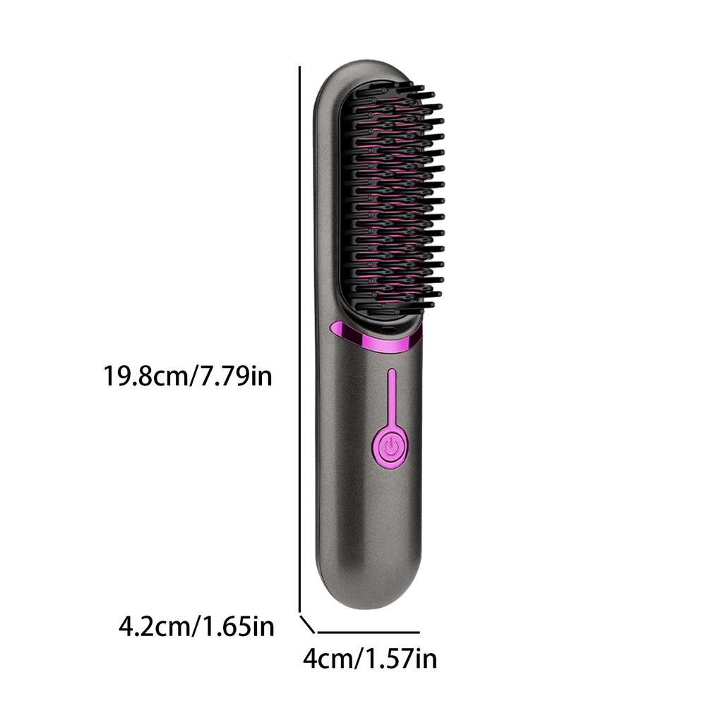 2-in-1 Ceramic Hair Styling Brush - Anti-Scald Wireless Straightener & Curler - IKEA