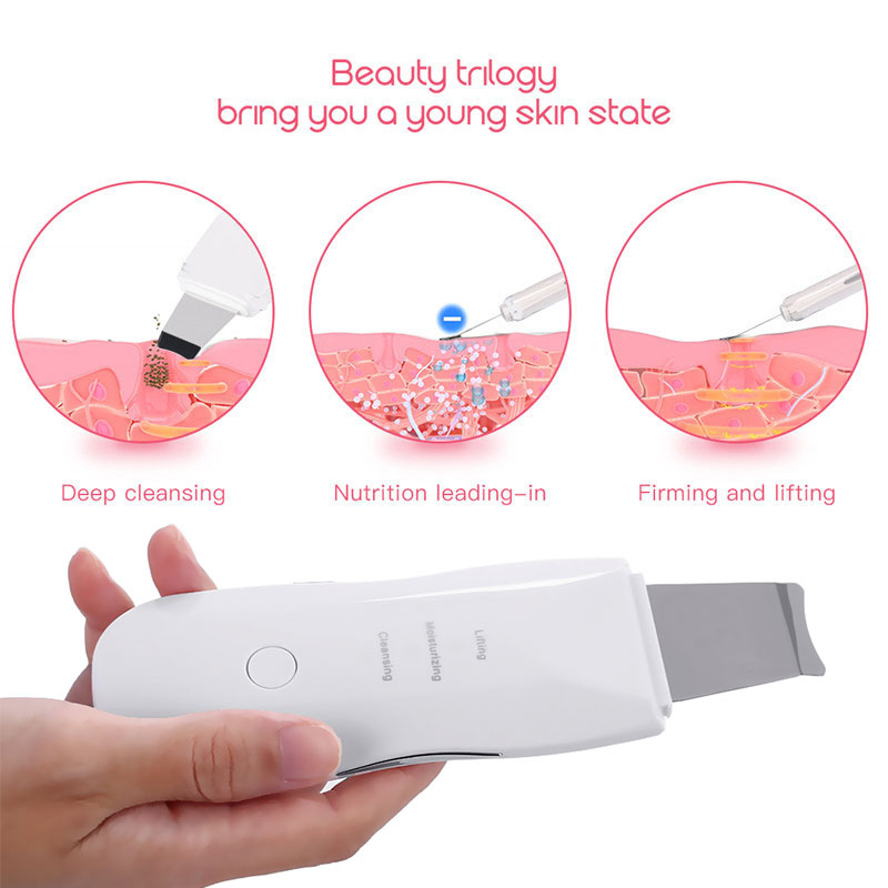 Skin Scrubber Face Spatula - Skin Spatula Blackhead Remover Pore Cleaner with 4 Modes