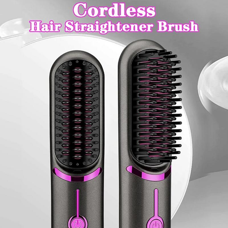 2-in-1 Ceramic Hair Styling Brush - Anti-Scald Wireless Straightener & Curler - IKEA